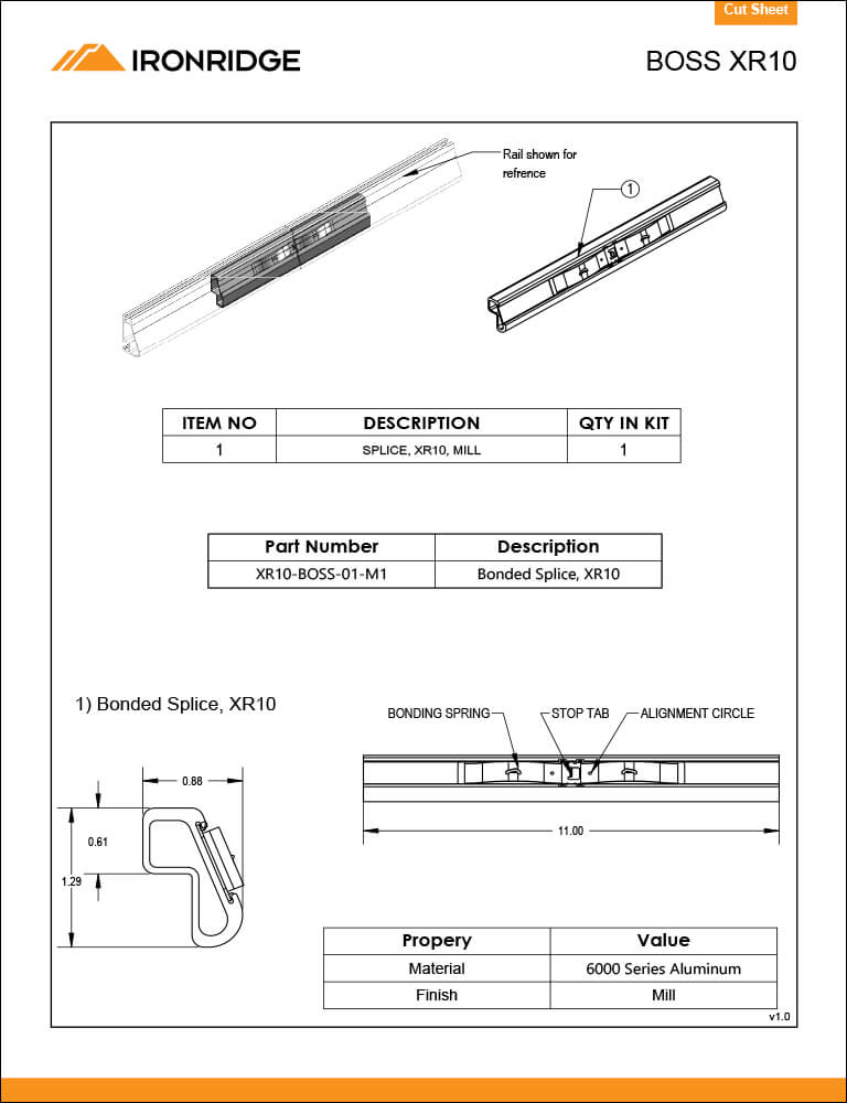 BOSS XR10 Cut Sheet