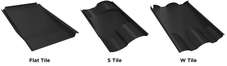 Black Tile Replacement Flashings, Flat, S, and W