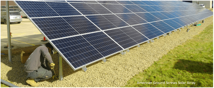 American Ground Screw Solar Array