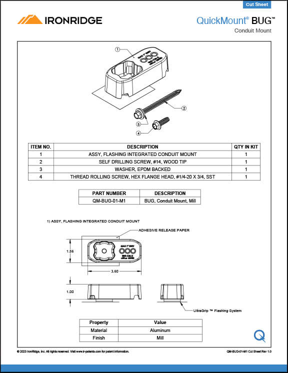 BUG Cut Sheet