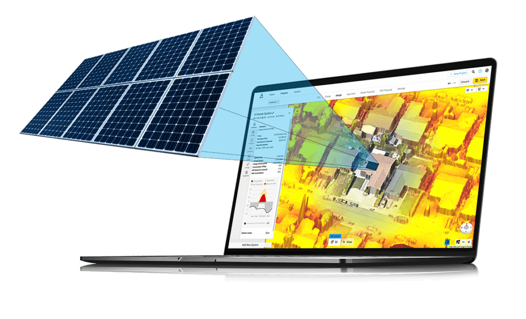 Picture of Atlas software on a laptop with a solar array popping out of the screen.